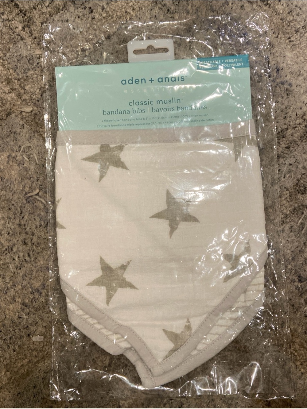 Brand New Aden Anais Essentials Classic muslin Bandana Bibs 2 Pack Dusty Pattern